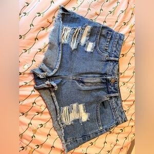 PacSun Blue Distressed Jean Shorts